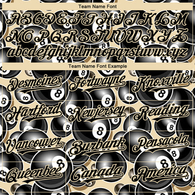 Custom City Cream Black 3D Pattern Design Billiards Snooker 8 Ball Authentic Baseball Jersey