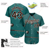 Custom Midnight Green Brown-White 3D Pattern Design Billiards Snooker 8 Ball Authentic Baseball Jersey