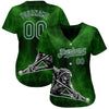 Custom Green White 3D Pattern Design A Skeleton Playing Billiards While Drinking A Beer Authentic Baseball Jersey