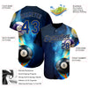 Custom Black Royal-Old Gold 3D Pattern Design Billiards Authentic Baseball Jersey