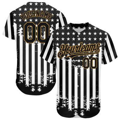 Custom Black Baseball Jersey-Old Gold Authentic - FansIdea