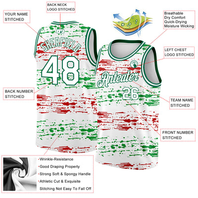 Cheap Custom White Kelly Green-Red 3D Mexican Flag Authentic Basketball  Jersey Free Shipping – CustomJerseysPro