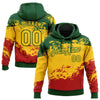 Custom Stitched Green Yellow-Red 3D Pattern Design Black History Month Sports Pullover Sweatshirt Hoodie