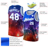 Custom Galactic White-Light Blue 3D Authentic Basketball Jersey