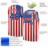 Custom White Royal-Red 3D American Flag Fashion Authentic Basketball Jersey