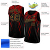 Custom Black Old Gold 3D Pattern Design Authentic Basketball Jersey