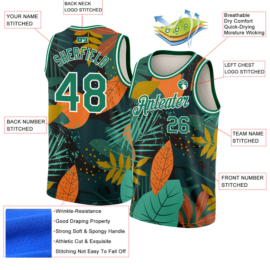 Custom 3D Pattern Cartoon Tropical Hawaii Rainforest Authentic Basketball  Jersey #fansidea #custom #fashionstyle #embroidery #customized…