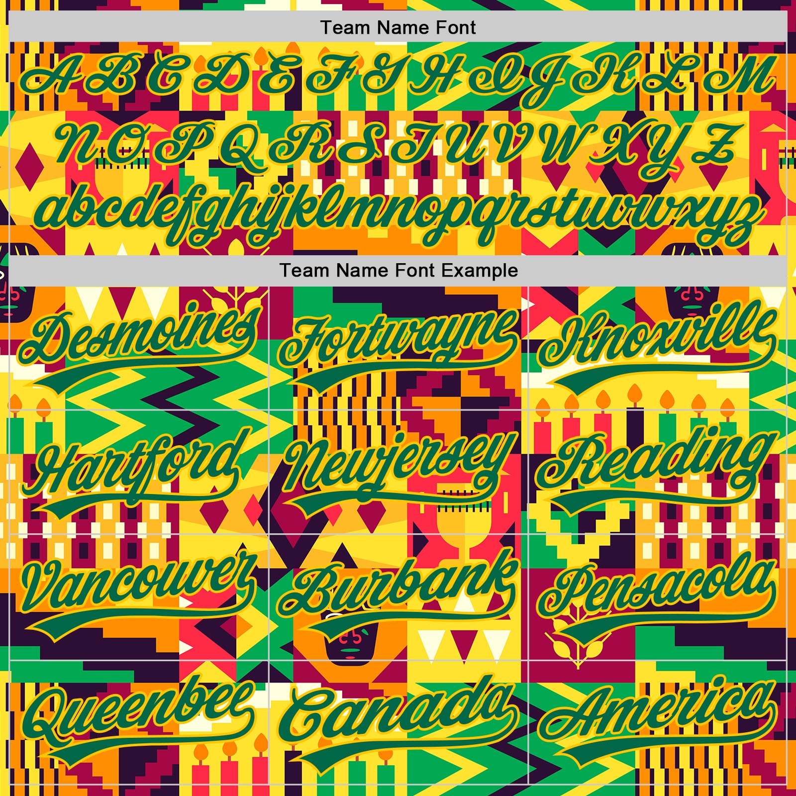 Custom Yellow Kelly Green 3D Pattern Design African Happy Kwanzaa Authentic Baseball Jersey