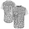 Custom White Black 3D Pattern Design Abstract Doodle Line Art Authentic Baseball Jersey