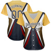 Custom Steel Gray Vegas Gold-White 3D Pattern Design Abstract Sport Authentic Baseball Jersey