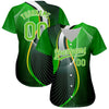 Custom Aurora Green Green-White 3D Pattern Design Abstract Sport Authentic Baseball Jersey