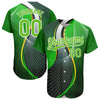 Custom Aurora Green Green-White 3D Pattern Design Abstract Sport Authentic Baseball Jersey