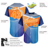 Custom Light Blue Bay Orange-White 3D Pattern Design Abstract Sport Authentic Baseball Jersey