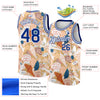 Custom City Cream Royal-White 3D Pattern Beach Seashells And Starfishes Authentic Basketball Jersey