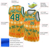 Custom Bay Orange Kelly Green-White 3D Pattern Hawaii Beach Palm Trees Authentic Basketball Jersey