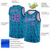 Custom Teal Purple-White 3D Pattern Hawaii Palm Trees Authentic Basketball Jersey