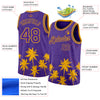 Custom Purple Gold 3D Pattern Hawaii Palm Trees Authentic Basketball Jersey