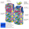 Custom Light Blue Pink-Black 3D Pattern Summer Hawaii Beach Holiday Authentic Basketball Jersey