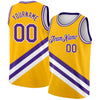 Custom Gold Purple-White Modern Authentic City Edition Basketball Jersey