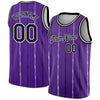 Custom Purple Black-White Lines Authentic City Edition Basketball Jersey