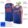 Custom Royal Red-White Side Stripes Authentic City Edition Basketball Jersey