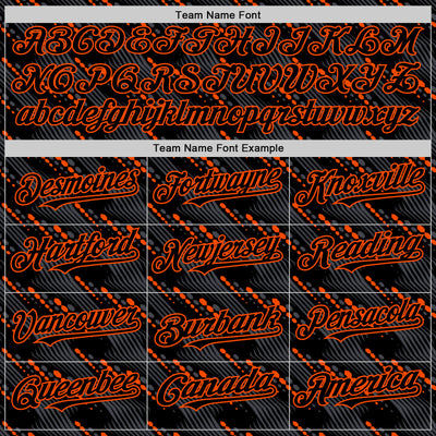 Custom Black Orange 3D Pattern Design Slant Lines Authentic Baseball Jersey