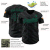 Custom Black Kelly Green 3D Pattern Design Slant Lines Authentic Baseball Jersey