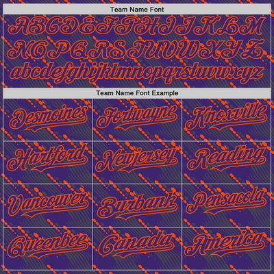 Custom Purple Orange 3D Pattern Design Slant Lines Authentic Baseball Jersey