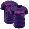 Custom Purple Pink 3D Pattern Design Slant Lines Authentic Baseball Jersey