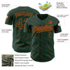 Custom Green Green-Orange 3D Pattern Design Slant Lines Authentic Baseball Jersey