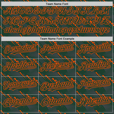 Custom Green Green-Orange 3D Pattern Design Slant Lines Authentic Baseball Jersey