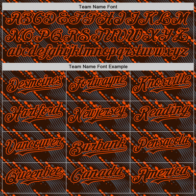 Custom Brown Orange 3D Pattern Design Slant Lines Authentic Baseball Jersey