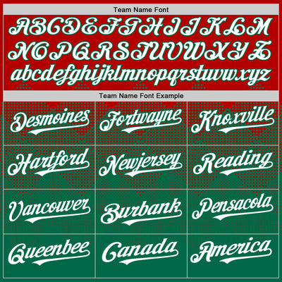 Custom Red White-Kelly Green 3D Pattern Design Gradient Square Shapes Authentic Baseball Jersey