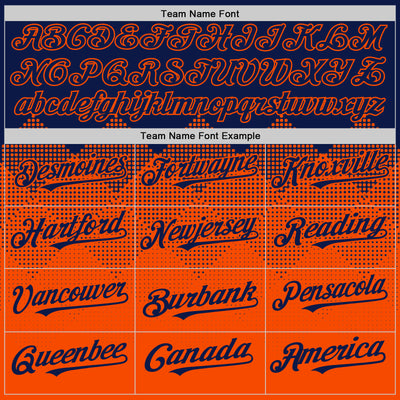 Custom Navy Orange 3D Pattern Design Gradient Square Shapes Authentic Baseball Jersey