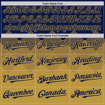 Custom Navy Old Gold 3D Pattern Design Gradient Square Shapes Authentic Baseball Jersey