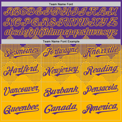 Custom Purple Gold 3D Pattern Design Gradient Square Shapes Authentic Baseball Jersey