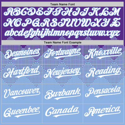 Custom Purple White-Light Blue 3D Pattern Design Gradient Square Shapes Authentic Baseball Jersey