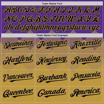 Custom Purple Black-Old Gold 3D Pattern Design Gradient Square Shapes Authentic Baseball Jersey