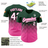 Custom Green White-Pink 3D Pattern Design Gradient Square Shapes Authentic Baseball Jersey