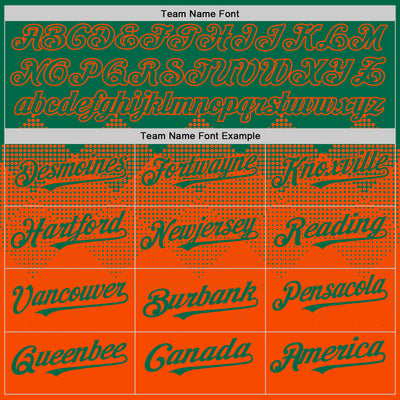 Custom Kelly Green Orange 3D Pattern Design Gradient Square Shapes Authentic Baseball Jersey