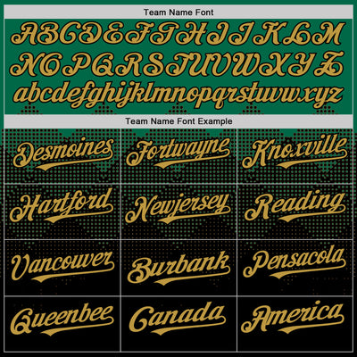 Custom Kelly Green Old Gold-Black 3D Pattern Design Gradient Square Shapes Authentic Baseball Jersey