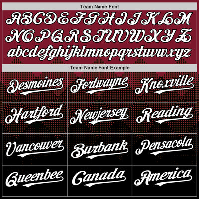 Custom Crimson White-Black 3D Pattern Design Gradient Square Shapes Authentic Baseball Jersey