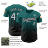 Custom Teal Gray-Black 3D Pattern Design Gradient Square Shapes Authentic Baseball Jersey