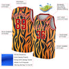 Custom Gold Red-Black 3D Pattern Design Tiger Prints Authentic Basketball Jersey