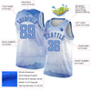 Custom White Light Blue-Royal 3D Pattern Design Sky With Clouds Watercolor Style Authentic Basketball Jersey