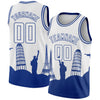 Custom White Royal Holiday Travel Monuments Silhouette Authentic City Edition Basketball Jersey