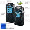 Custom Black Sky Blue-White Geometric Shapes Authentic City Edition Basketball Jersey