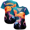 Custom Navy Bay Orange-White 3D Pattern Design Jellyfish Floating In The Ocean Authentic Baseball Jersey