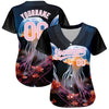 Custom Black Light Pink-White 3D Pattern Design Jellyfish Underwater Life Authentic Baseball Jersey