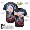 Custom Black Light Pink-White 3D Pattern Design Jellyfish Underwater Life Authentic Baseball Jersey